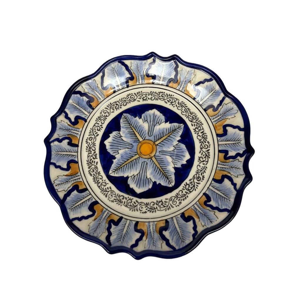 Vintage I. Godinger & Co. Hand Painted Plates Ceramic Floral Mediterranean Set 5 - Picture 4 of 11